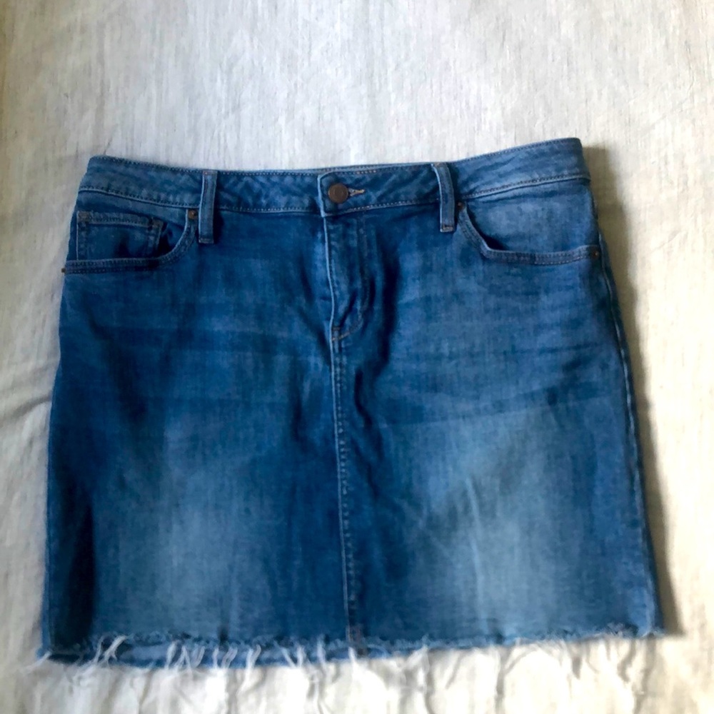 New York and Company Jean Cutoff Skirt